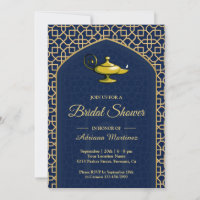 Arabian Nights Magic Lamp Blue Bridal Shower
