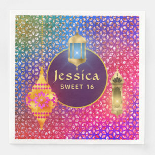 Arabian Nights Party Magic Lanterns Personalized Napkin