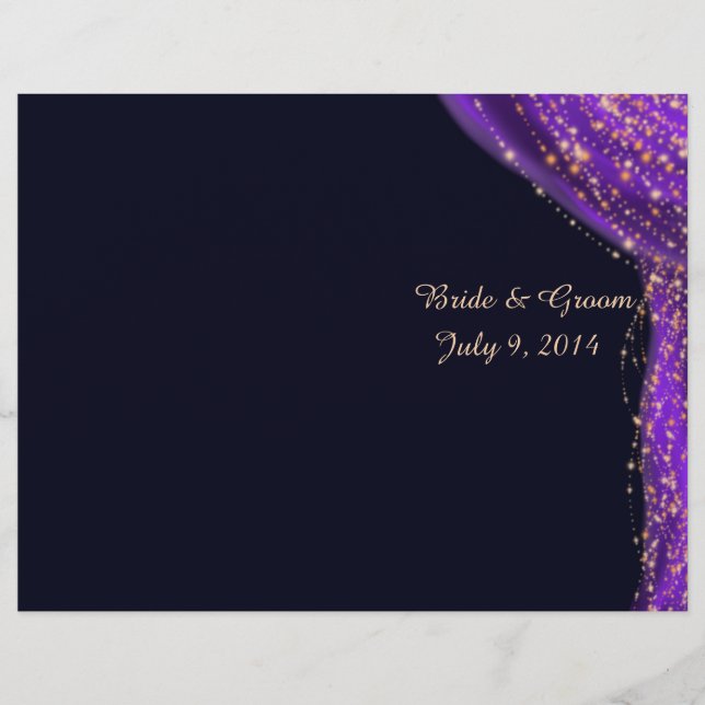 Arabian Nights Purple & Gold Wedding Programme (Devant)