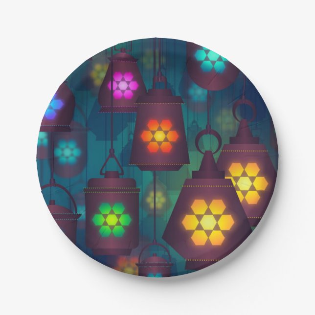 Arabian nights theme Moroccan dinner party Paper Plate (Front)