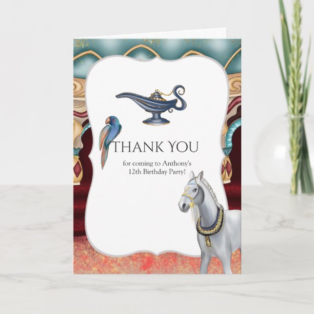 Arabian Nights Themed Party Thank You Card (Front)