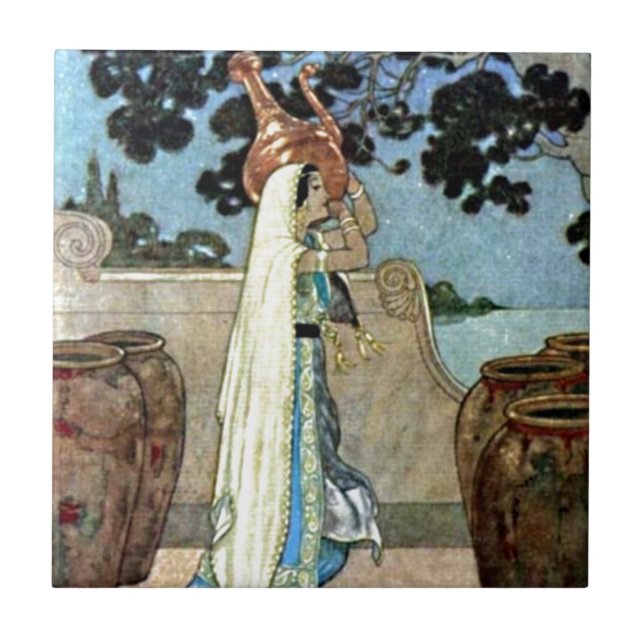 Arabian Nights Woman at the Well Princess Tile (Front)