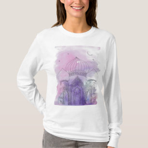 Arabian palace hand drawn on watercolor t-shirt