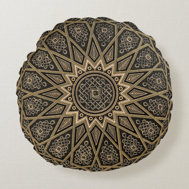 Arabian Retro Pattern Round Pillow (Front)