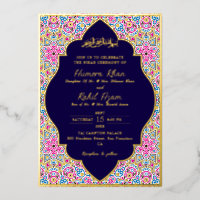 Arabian Royal Navy Blue Gold Ornate Muslim Wedding