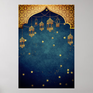 Arabian style with Moroccan lanterns  Poster
