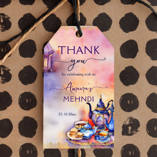 Arabian Turkish tea party mehndi henna thank you Gift Tags