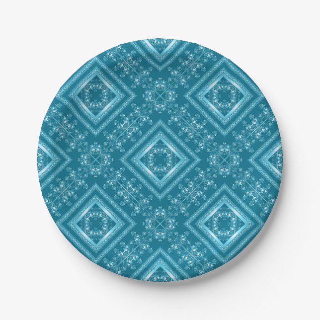 Arabic abstract decorative east ornamental baroque paper plate (Front)