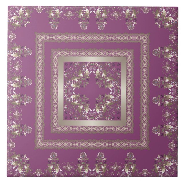 Arabic antique decorative east ornamental baroque tile (Front)