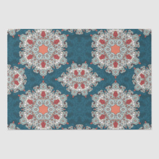 Arabic Boho Elegant Geometric Moroccan Retro Teal Tissue Paper