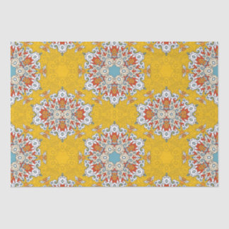 Arabic Boho Elegant Geometric Moroccan Yellow Tile Tissue Paper