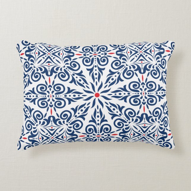 Arabic Colourful Vintage Seamless Pattern Accent Pillow (Front)
