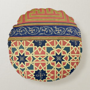 Arabic decorative designs (colour litho) round pillow