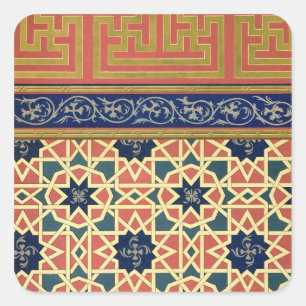 Arabic decorative designs (colour litho) square sticker