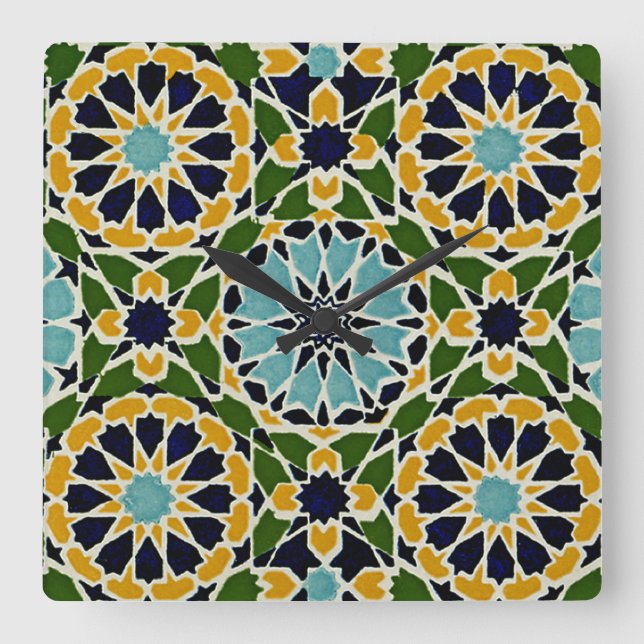 Arabic Design #10 at Emporio Moffa Square Wall Clock (Front)