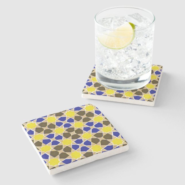 Arabic Design #8 at Emporio Moffa Stone Coaster (Side)