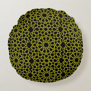 Arabic Fabric Home Pattern Print Round Pillow