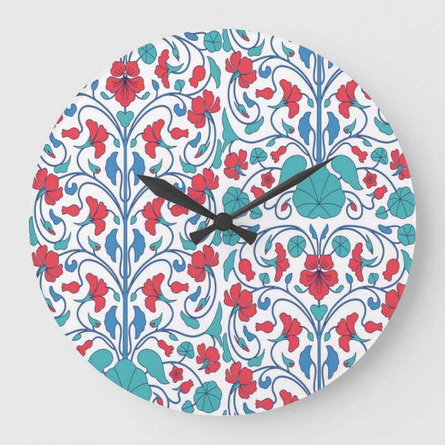 Arabic floral seamless vintage pattern. large clock (Front)