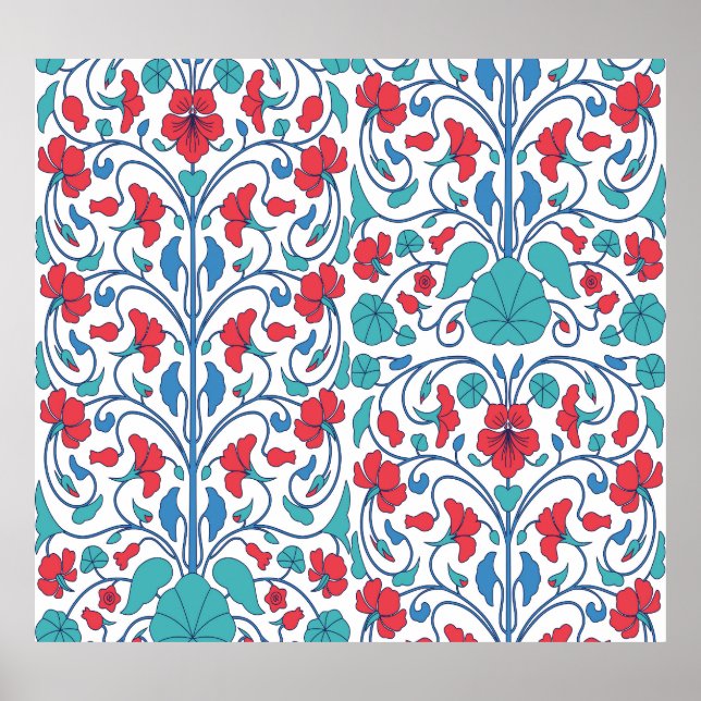 Arabic floral seamless vintage pattern. poster (Front)