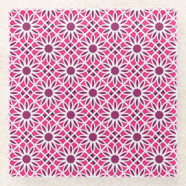 Arabic geometric ornament: seamless texture. glass coaster (Front)