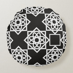 Arabic geometric pattern. Art decor. Islam. Flower Round Pillow