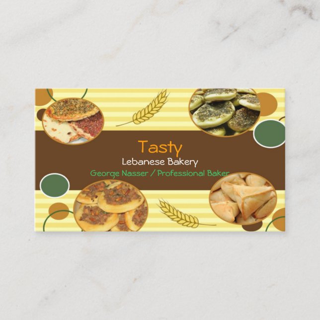 Arabic Lebanese Bakery Business Card (Front)