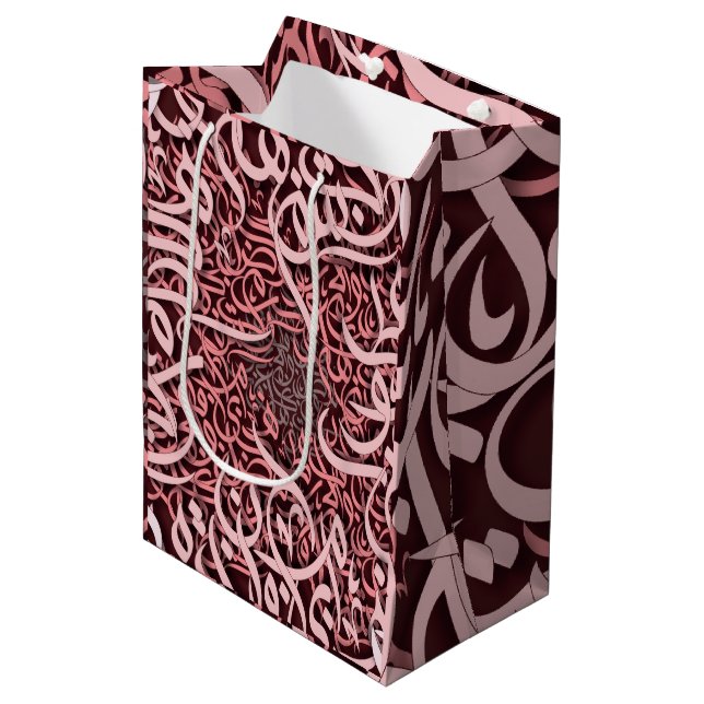 Arabic letters rose  medium gift bag (Front Angled)