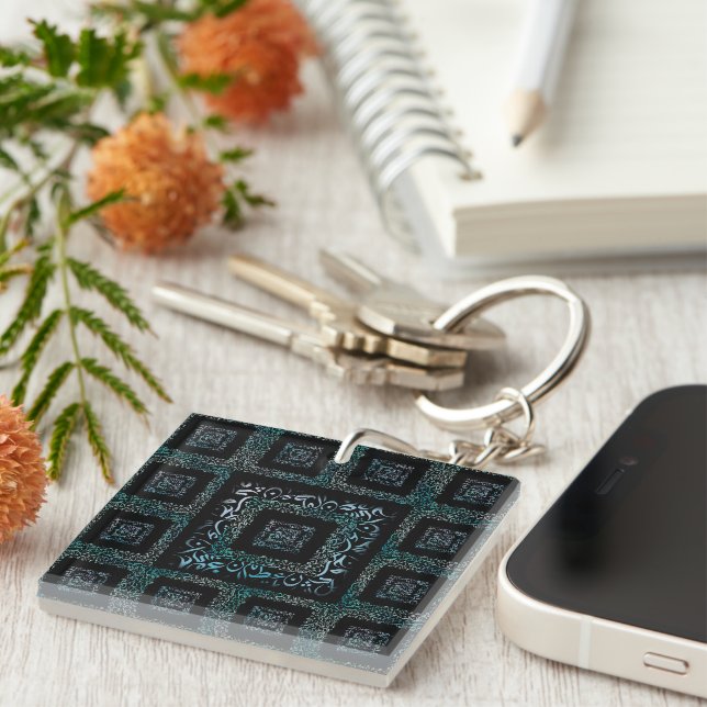 Arabic Letters square Keychain (Front Right)