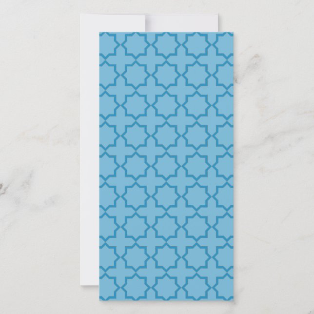Arabic Moroccan Lattice in Denim Blue (Front)