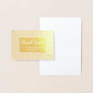 Arabic Personalized Real Gold Foil Thank you Card