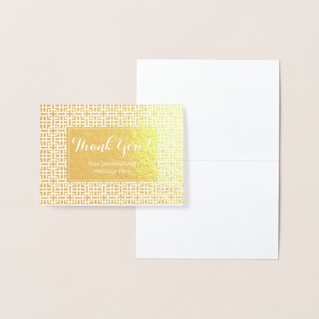 Arabic Personalized Real Gold Foil Thank you Card (Display)