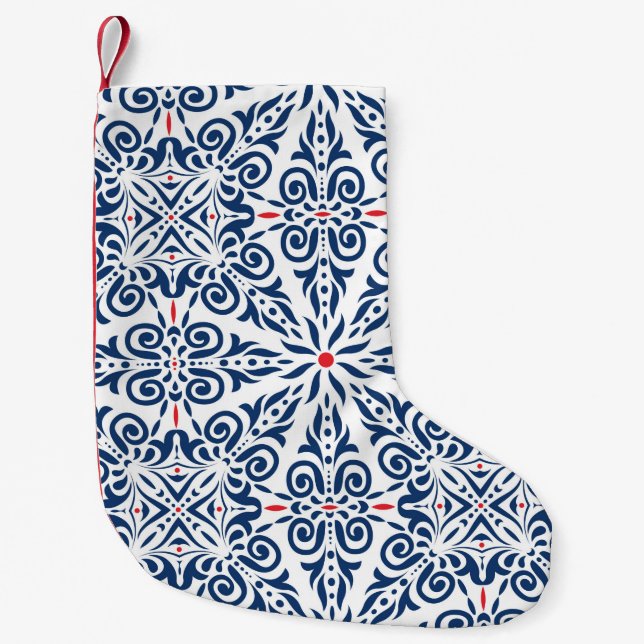 Arabic seamless pattern. colourful background on a small christmas stocking (Front)