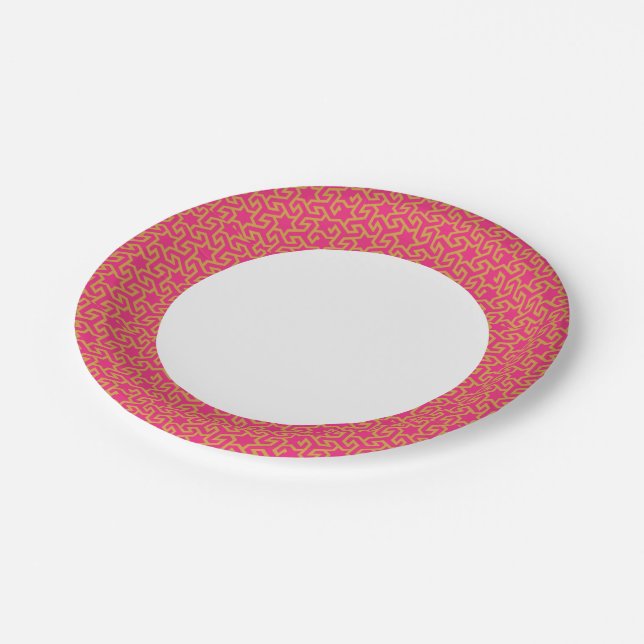 Arabic Star Shaped Pattern Paper Plate (Angled)