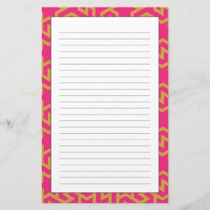 Arabic Star Shaped Pattern Stationery