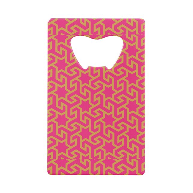 Arabic Star Shaped Pattern Wallet Bottle Opener (Front)