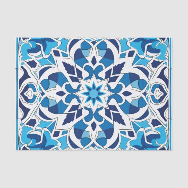 Arabic tile pattern lovers decoupage tissue paper (Front)