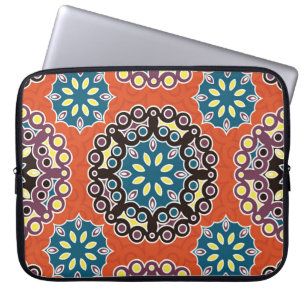 Arabic tile, vintage patchwork pattern. laptop sleeve