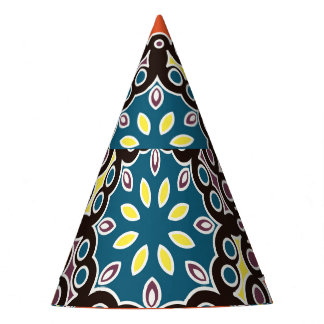 Arabic tile, vintage patchwork pattern. party hat