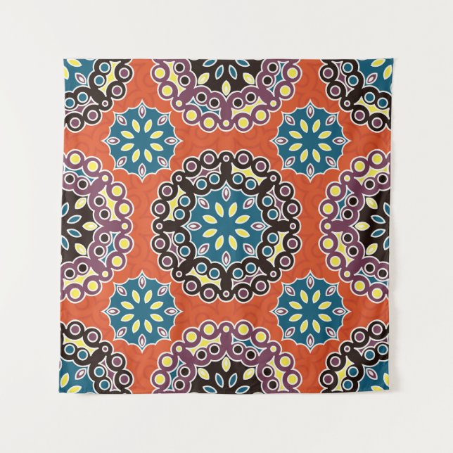Arabic tile, vintage patchwork pattern. tapestry (Front)