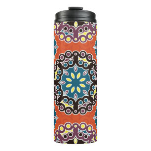 Arabic tile, vintage patchwork pattern. thermal tumbler