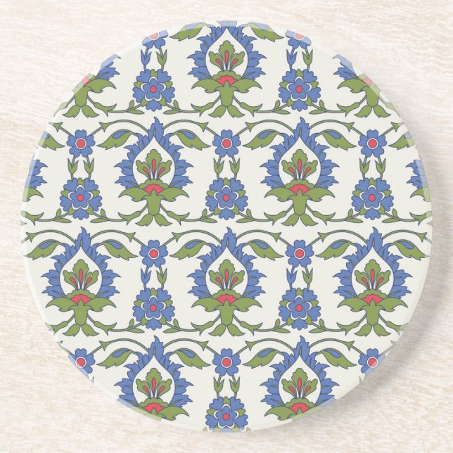 Arabic Traditional: Iznik Tile Seamless. Coaster (Front)