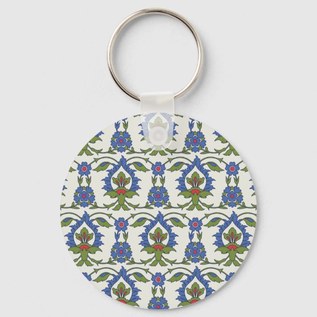Arabic Traditional: Iznik Tile Seamless. Keychain (Front)