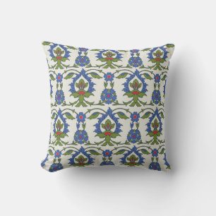 Arabic Traditional: Iznik Tile Seamless. Throw Pillow