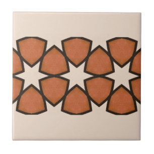 Arabic Warm Toned Patterned Geometric Vintage Tile