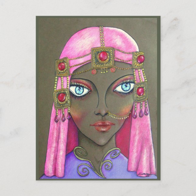 Arabic woman--original art postcard (Front)