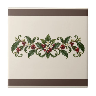 Arabica Coffee Botanical Custom Colour Frieze Tile