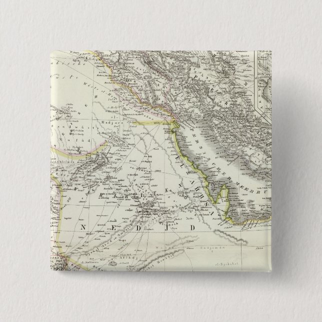 Arabien - Arabian Peninsula 2 Inch Square Button (Front)