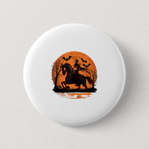 arafed knight on a horse with a pumpkin on his hea 2 inch round button