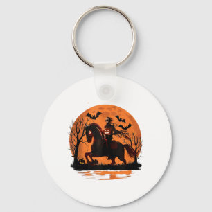 arafed knight on a horse with a pumpkin on his hea keychain