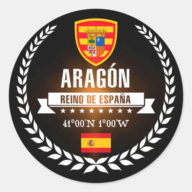 Aragón Classic Round Sticker (Front)